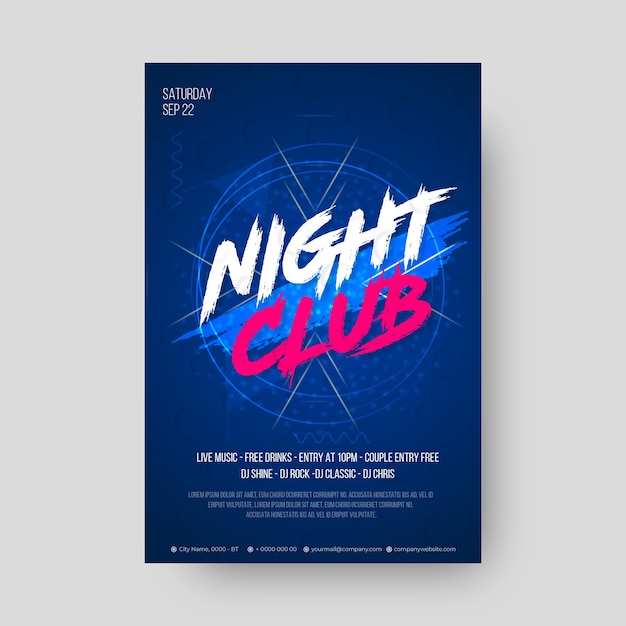 Szablon Plakat Party Klub Nocny