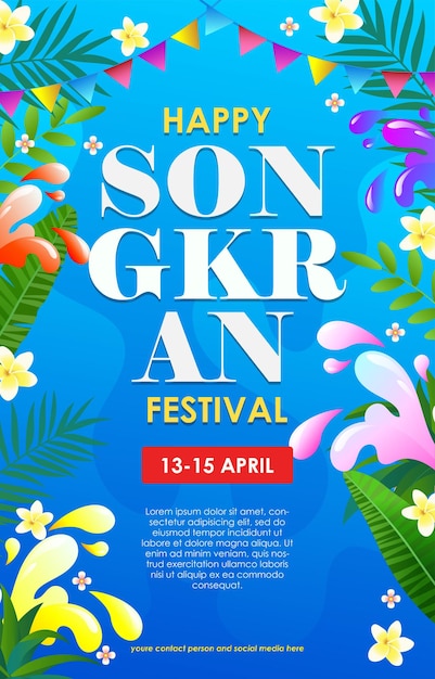 Szablon Plakatów Happy Songkran