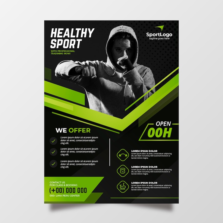 Wektor szablon plakatów sportowych z zdjęciem
