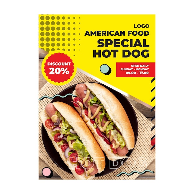 Szablon Plakatu Amerykańskiej żywności