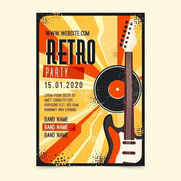 Szablon Plakatu Muzyki Retro