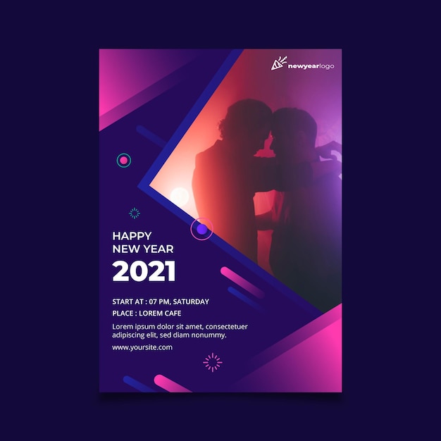 Szablon plakatu nowy rok 2021