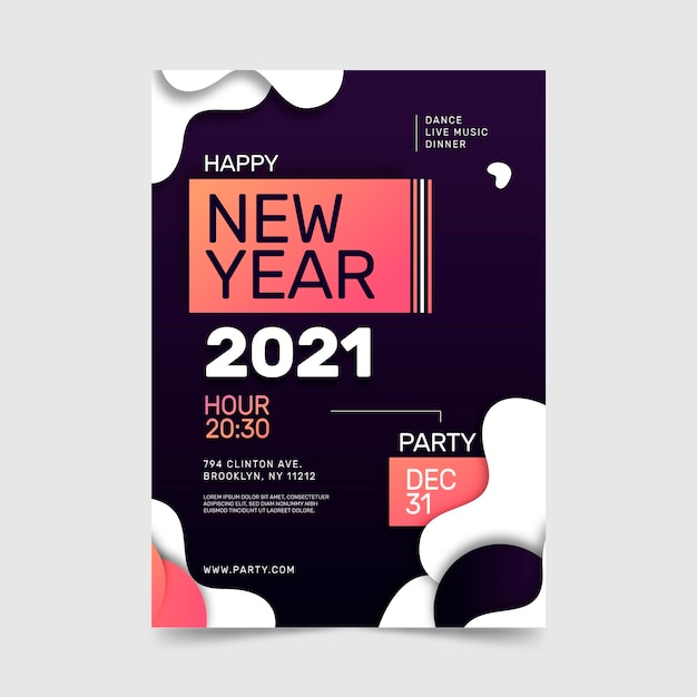 Szablon Plakatu Strony Nowego Roku 2021