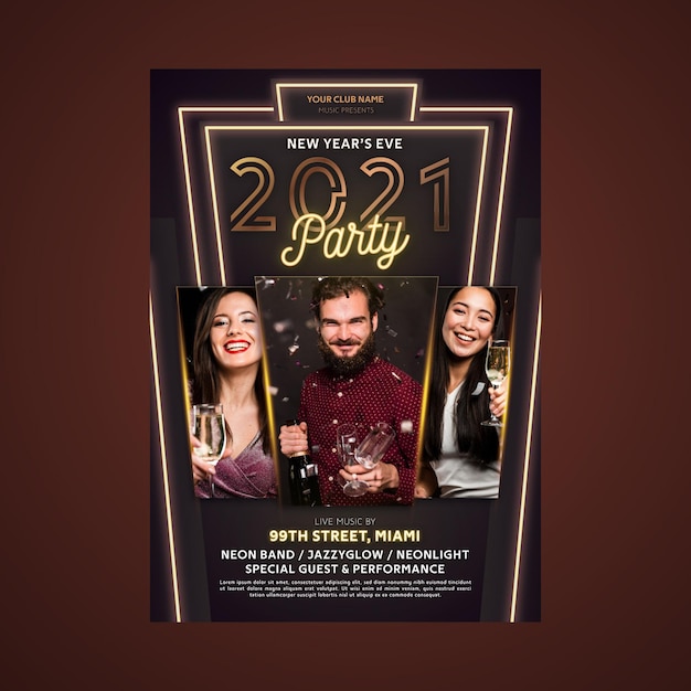 Szablon plakatu strony nowego roku