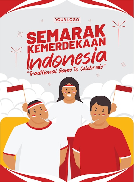 Szablon Plakatu świętuj Dzień Niepodległości Indonezji 17 Sierpnia 06