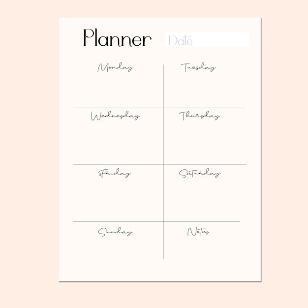 Plik wektorowy szablon planowania tygodniowo codziennie miesięczne notatki planowanie lista rzeczy do zrobienia lista zakupów plan dziewczyna kobieta