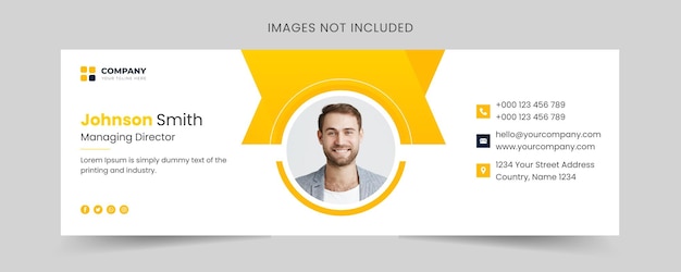 Szablon Podpisu Wiadomości E-mail Lub Stopka Wiadomości E-mail I Osobista Okładka W Mediach Społecznościowych