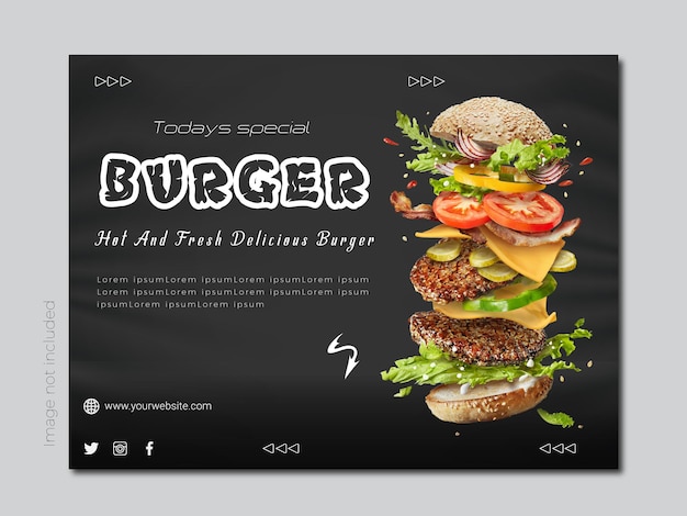 Plik wektorowy szablon postu banerowego w mediach społecznościowych burger
