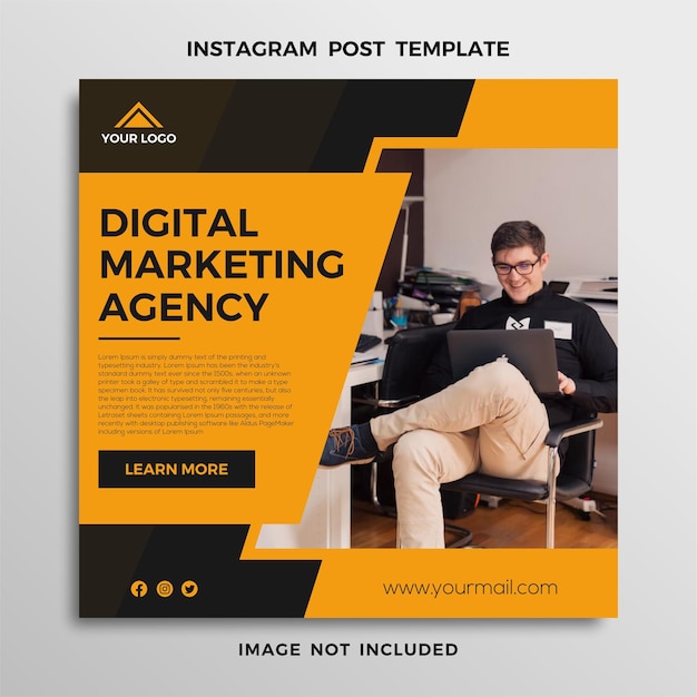 szablon postu na instagramie w mediach społecznościowych marketing cyfrowy