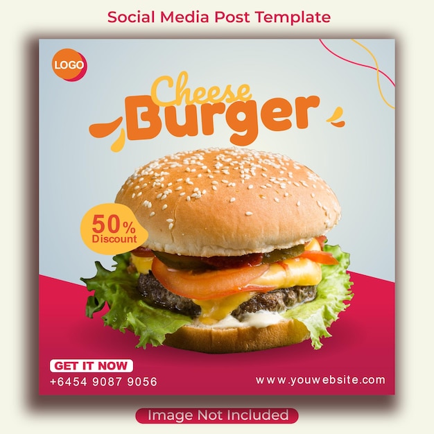 Plik wektorowy szablon postu na instagramie w mediach społecznościowych żywności