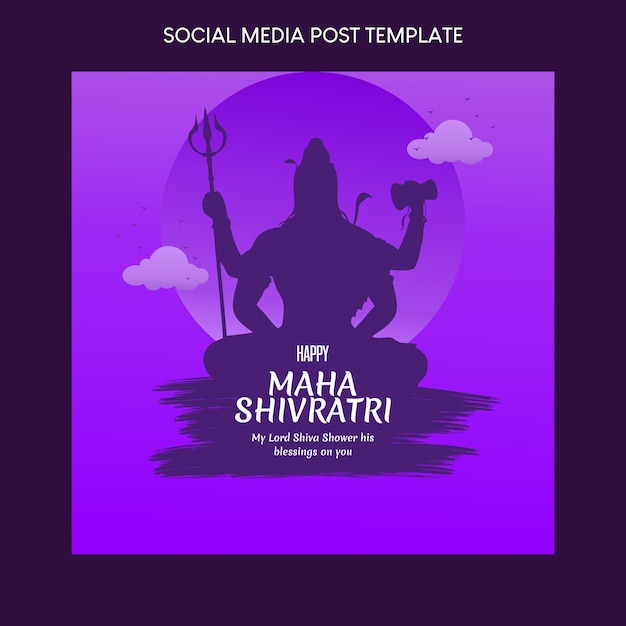 Szablon Postu Shiv Dla Maha Shivratri Vektor