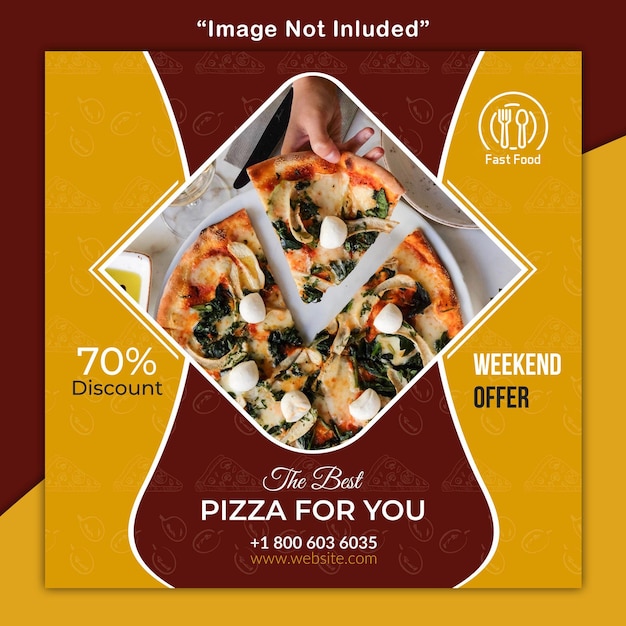 Szablon Postu W Mediach Społecznościowych Pyszne Jedzenie Pizza