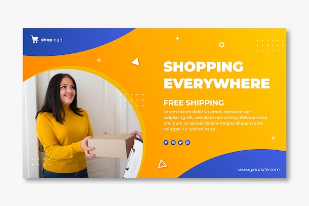 Szablon poziomy baner na zakupy online