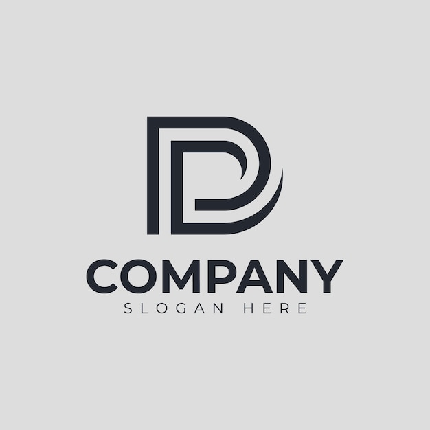 szablon premium logo wektorowej litery d