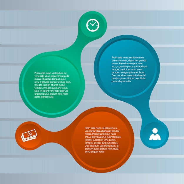 Plik wektorowy szablon prezentacji biznes infografika zaokrąglony kształt