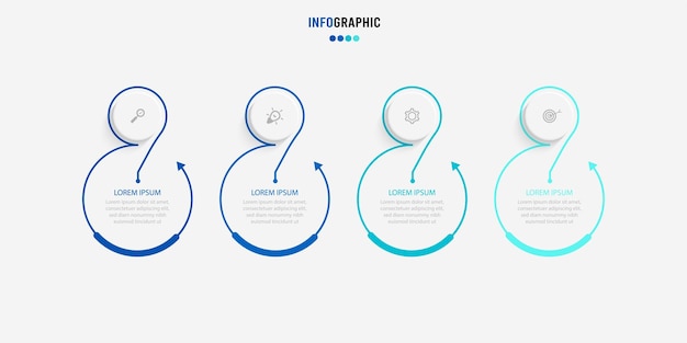 Szablon Prezentacji Infografiki Koncepcja Biznesowa Z 4 Opcjami Liczb I Ikonami Marketingowymi