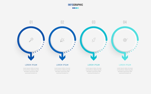 Szablon Prezentacji Infografiki Koncepcja Biznesowa Z 4 Opcjami Liczb I Ikonami Marketingowymi