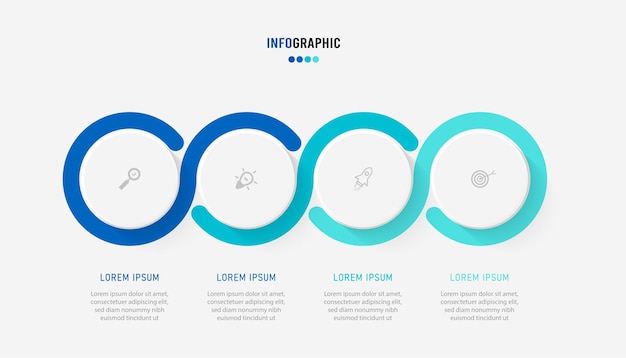 Szablon Prezentacji Infografiki Koncepcja Biznesowa Z 4 Opcjami Liczb I Ikonami Marketingowymi