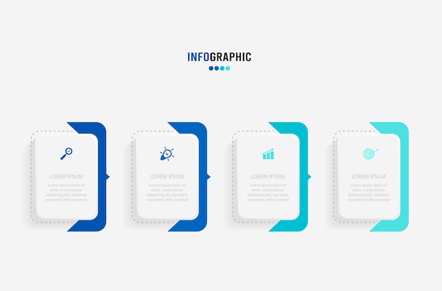 Plik wektorowy szablon prezentacji infografiki koncepcja biznesowa z 4 opcjami liczb i ikonami marketingowymi