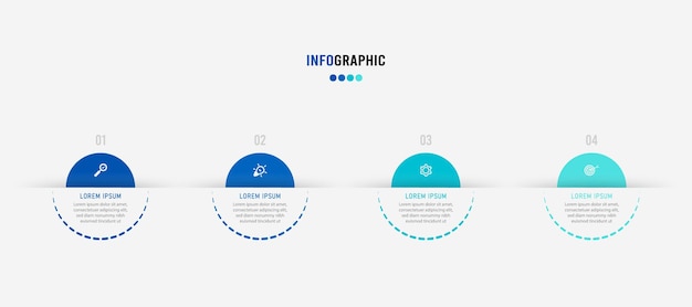 Plik wektorowy szablon prezentacji infografiki koncepcja biznesowa z 4 opcjami liczb i ikonami marketingowymi