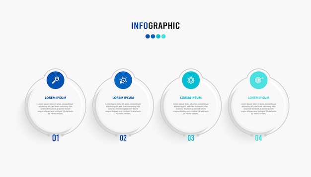 Plik wektorowy szablon prezentacji infografiki koncepcja biznesowa z 4 opcjami liczb i ikonami marketingowymi