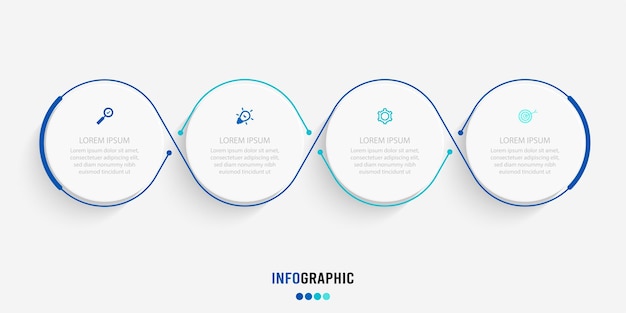 Plik wektorowy szablon prezentacji infografiki koncepcja biznesowa z 4 opcjami liczb i ikonami marketingowymi