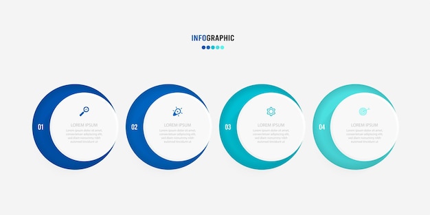 Szablon Prezentacji Infografiki Koncepcja Biznesowa Z 4 Opcjami Liczb I Ikonami Marketingowymi