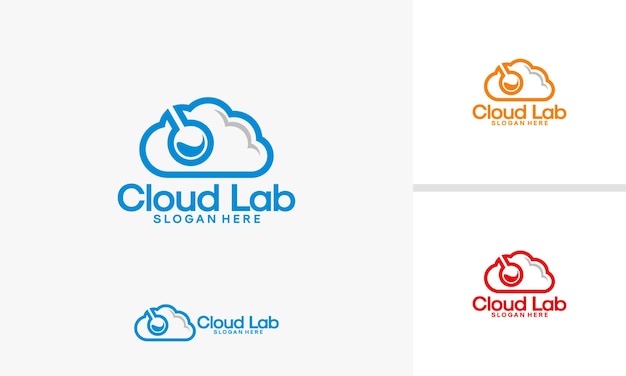 Szablon Projektów Logo Cloud Laboratory, Wektor Projektów Logo Online Science