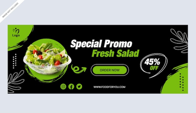 Plik wektorowy szablon projektowania biznesowego dla sklepu z banerami o zdrowej żywności dla sałatek