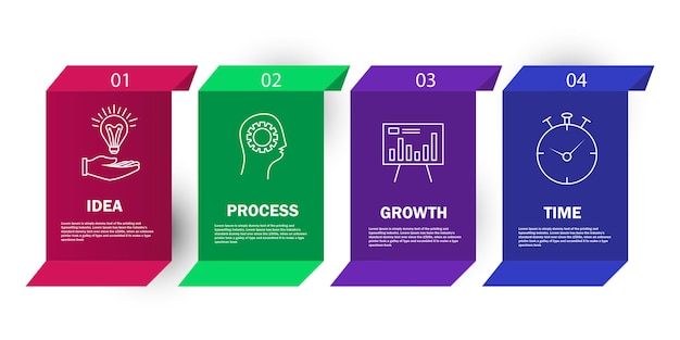 Szablon Projektowania Infograficznego Kreatywny Koncept W Czterech Krokach