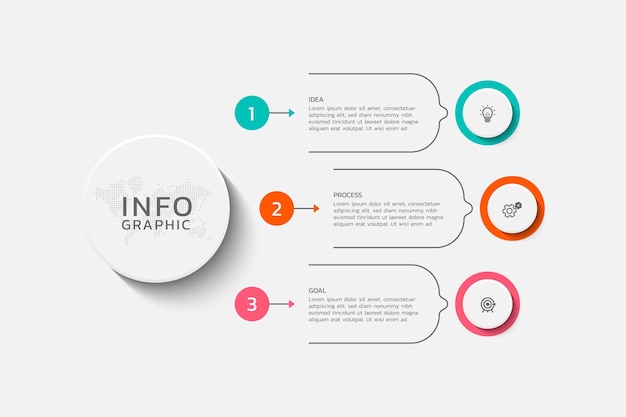 Szablon projektowania infografiki prezentacyjnej z opcjami