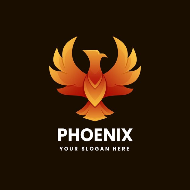 Plik wektorowy szablon projektowania kolorowego logo phoenix gradient