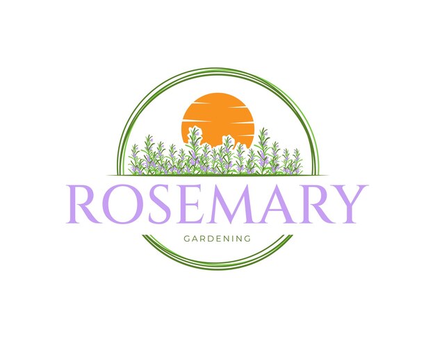 Plik wektorowy szablon projektowania logo biznesowego rosemary garden