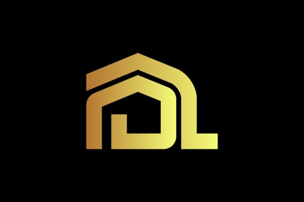 Plik wektorowy szablon projektowania logo fdl home letter