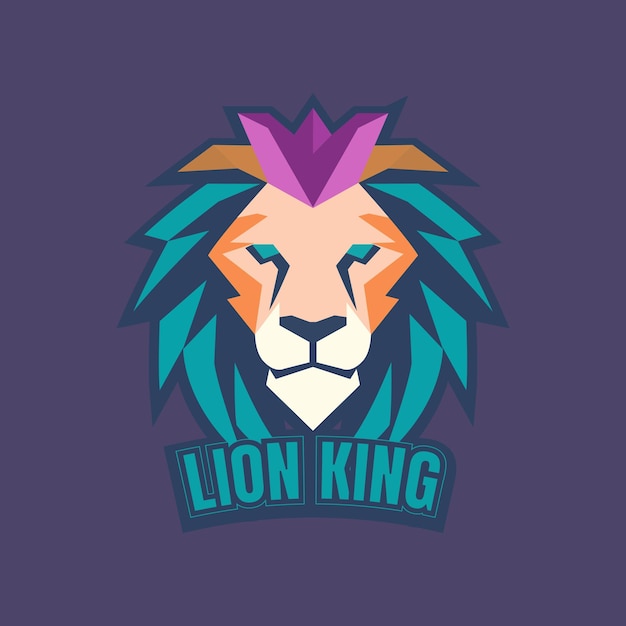 Plik wektorowy szablon projektowania logo gry lion head