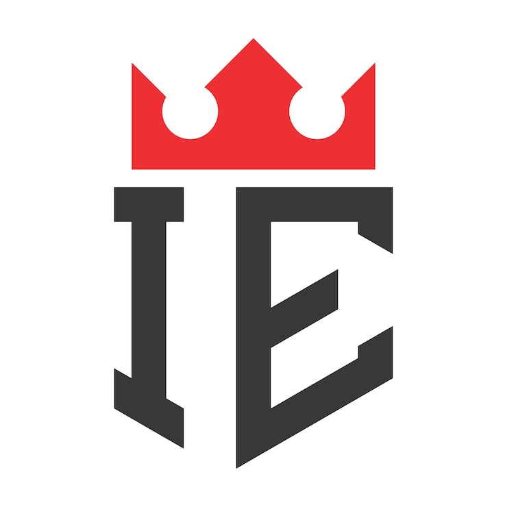 Wektor szablon projektowania logo ie letter crown logo crown on letter