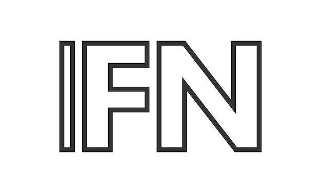 Plik wektorowy szablon projektowania logo ifn z silnym i nowoczesnym tłustym tekstem początkowy logotyp wektorowy z prostą i minimalistyczną typografią modna tożsamość firmy
