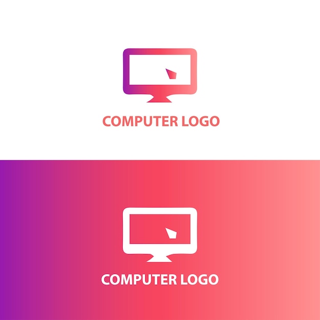 Szablon projektowania logo komputera Gradient