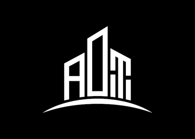 Szablon projektowania logo literowego wektorowego monogramu budynku Building Shape Logo AOT