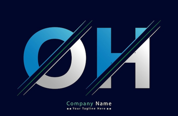 Szablon projektowania logo litery OH Ilustracja logo wektorowego