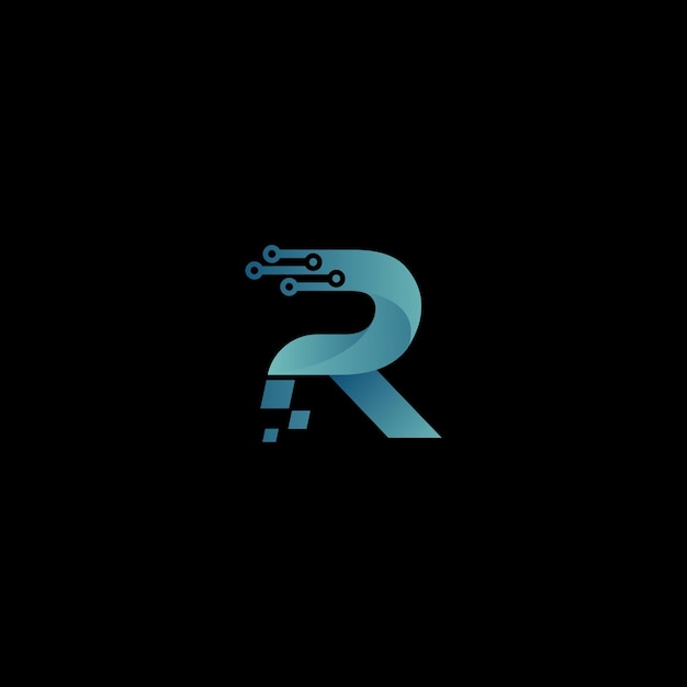 Szablon projektowania logo litery R dla wektoru logo technologii R tech