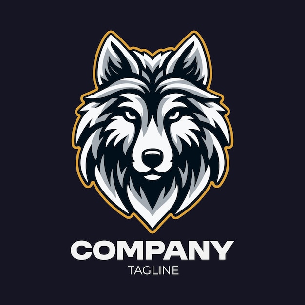 Szablon projektowania logo minimalizmu Wolf