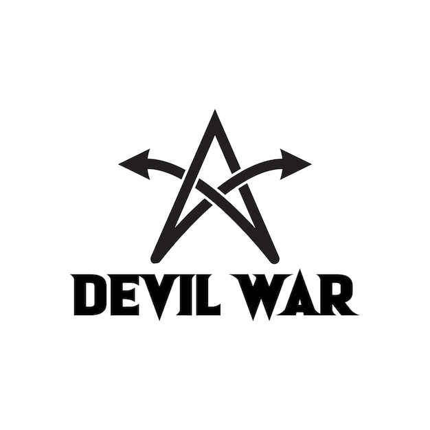 Plik wektorowy szablon projektowania logo pentagram devil warrior
