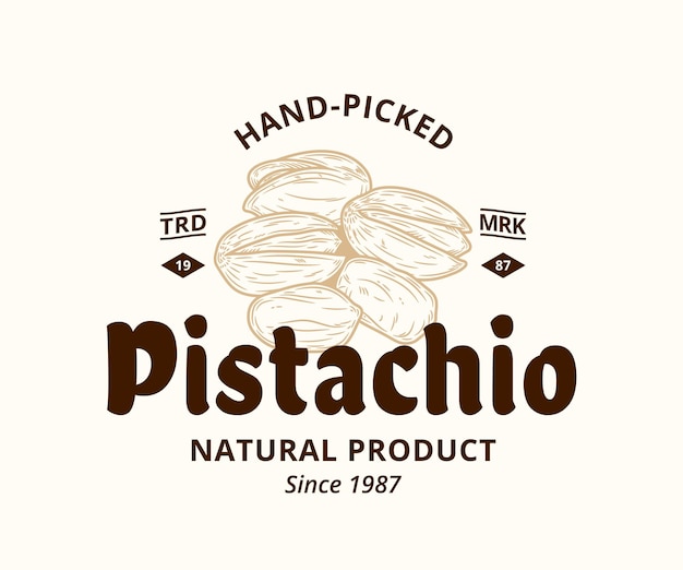 Plik wektorowy szablon projektowania logo wektorowego pistacji jądra i skorupki pistacji