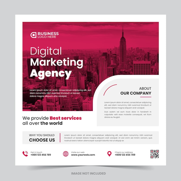 Plik wektorowy szablon projektowania mediów społecznościowych dla biznesu korporacyjnego kreatywna agencja marketingowa reklama firmy