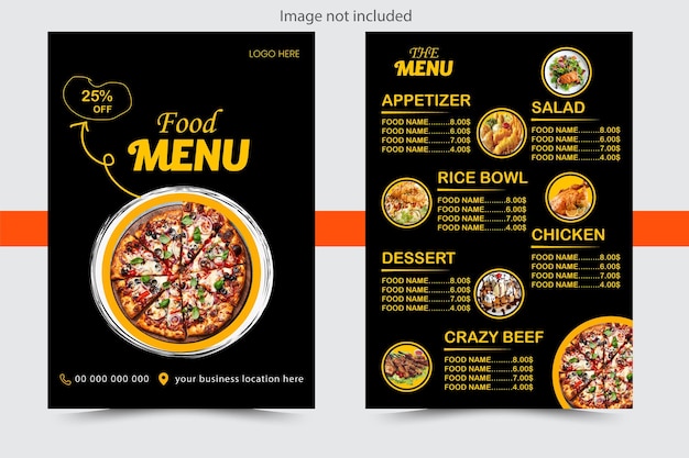 Szablon projektowania menu restauracji