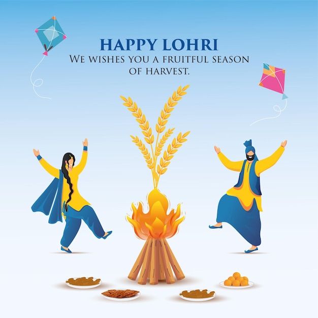 Szablon Projektowania święta Happy Lohri
