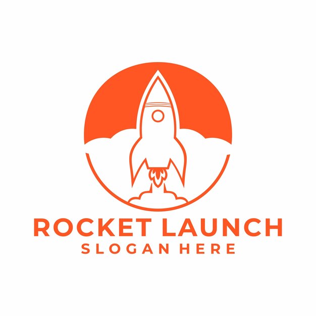 Szablon projektowania wektorowego logo Rocket Launch Logo dla Start Up Business lub aplikacji