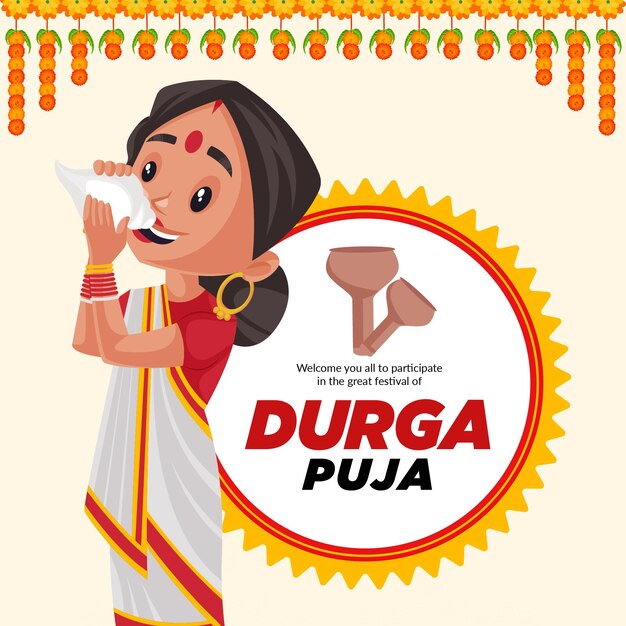 Szablon Projektu Banera Festiwalu Indyjskiego Durga Puja