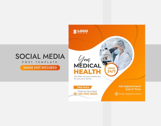 Plik wektorowy szablon projektu banera medycznego w mediach społecznościowych